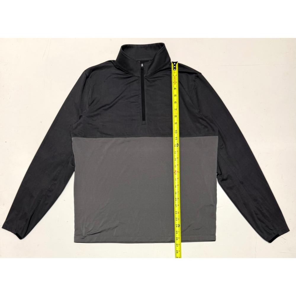 Dunning Golf Mens Quarter Zip Pullover Charcoal Grey Herringbone Size M RN165394